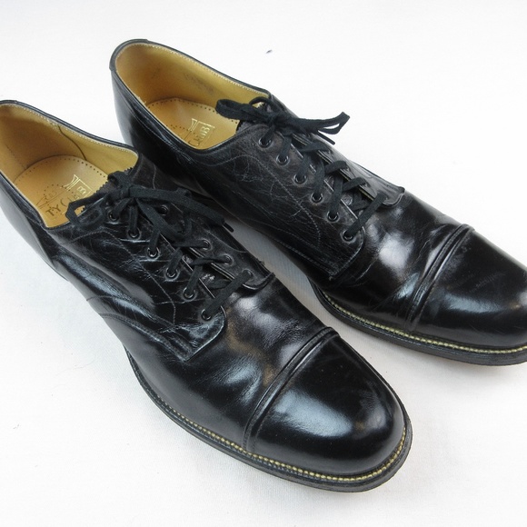 VTG Mid Century Men's Brogues Oxford Leather Shoes - Picture 3 of 14